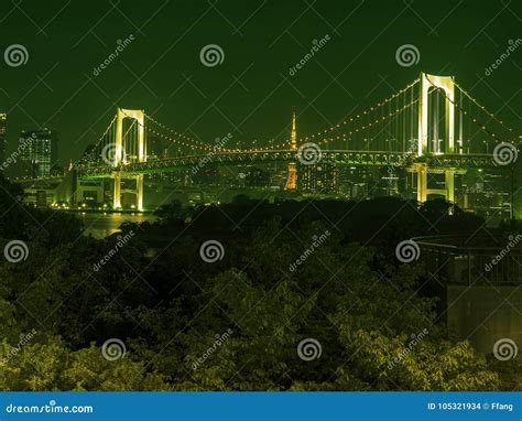 Beautiful Night View of the Tokyo Bay. Stock Photo - Image of tawor ...