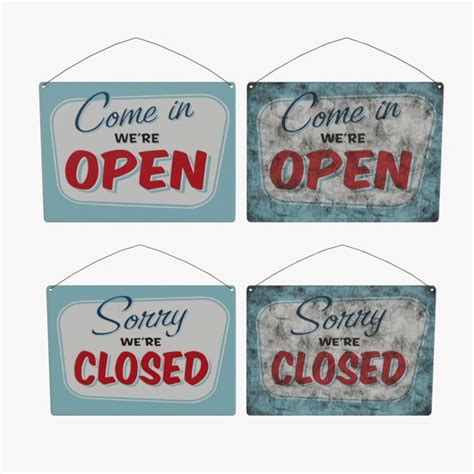 Vintage Open and Closed Signs Collection 3D - TurboSquid 1978273