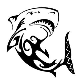 Tribal Shark v4 Decal Sticker