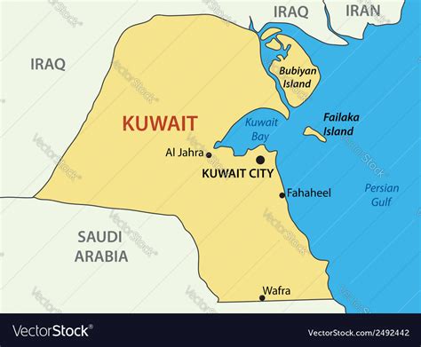 State kuwait - map Royalty Free Vector Image - VectorStock