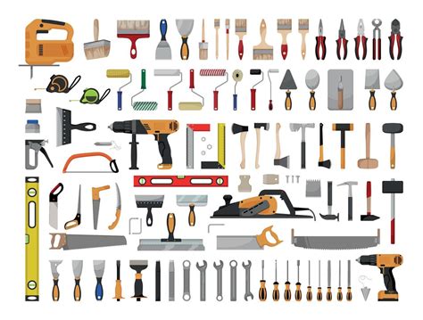 Set of Construction Tools 9640087 Vector Art at Vecteezy