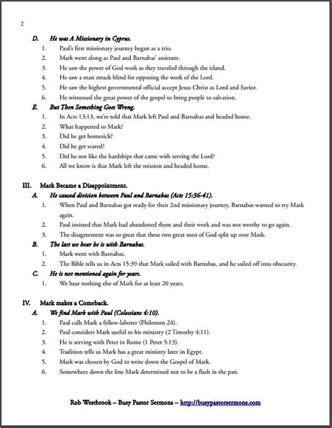 Example of Sermon Outline Page 2 Classroom Behavior Chart, Behaviour ...