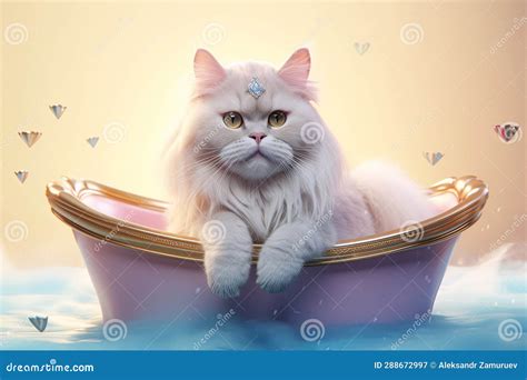 Beautiful Breed Cat in Luxury Bath. Grooming Concept Stock Image ...