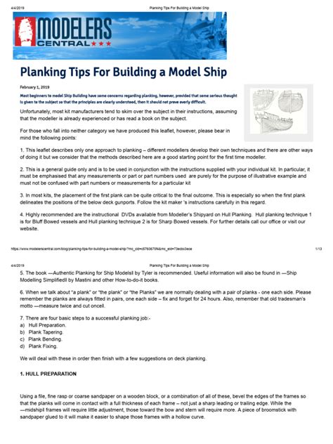 Planking Tips for Building a Model Ship | PDF | Deck (Ship) | Ships