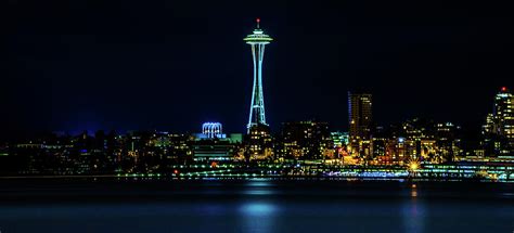 Seattle Washington Space Needle at Night Photograph by TL Mair - Pixels