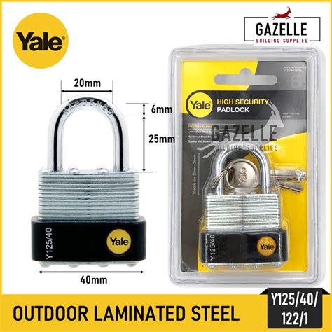 Yale Y115 Y125 Outdoor Laminated Steel Padlock 1Pc / 3 Pc Keyed Alike ...