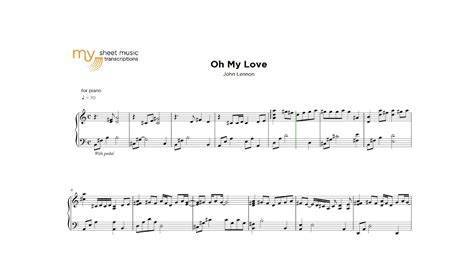 Oh My Love (John Lennon) - Full Sheet Music Transcription - YouTube