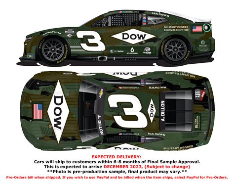 Austin Dillon 2023 Dow Salutes Veterans 1:64 Nascar Diecast