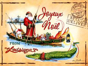 Papa Noel Cajun Christmas Christmas Cards - Flat Town Music Company