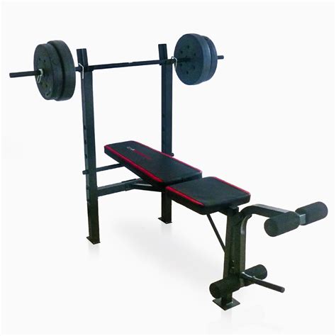 CAP Strength Adjustable Standard Combo Weight Bench with Rack and Leg ...