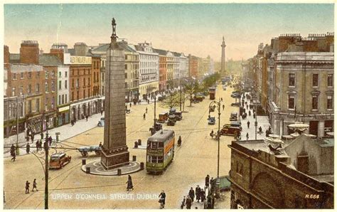 Upper O'Connell Street, looking down towards Nelson's Pillar, with the ...