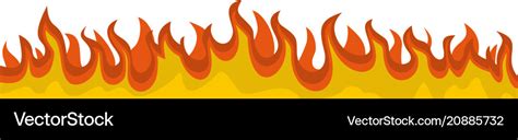 Burning fire flame banner horizontal flat style Vector Image