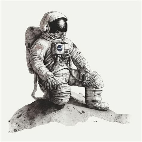 Premium AI Image | A drawing of a man on the moon with the word space ...