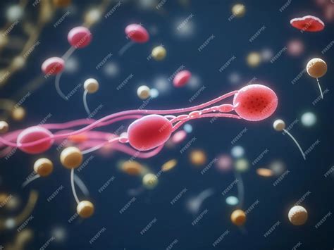 Premium AI Image | Fertilization Process Spermatozoa Floating to Ovule