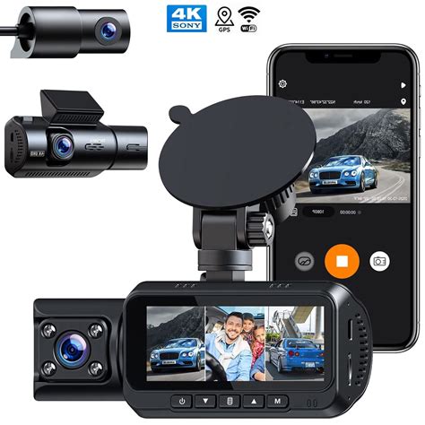 WiFi GPS 4K Dash Cam with IR Night Vision, TOGUARD 3 Channel Front ...