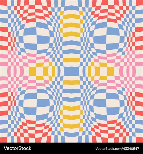 Optical illusion checkered abstract seamless Vector Image