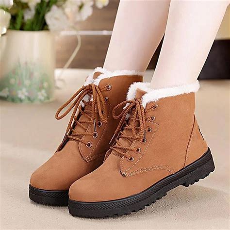 Modern Winter Warm Lace-Up Ankle Boots for Women