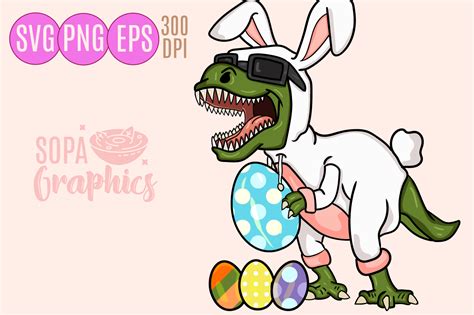 Easter T-rex Spring Easter Egg Graphic Graphic by SopaGraphics ...