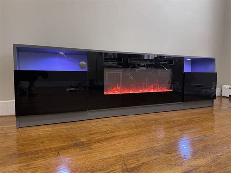 Amerlife Fireplace TV Stand With 36 Electric Fireplace, LED Light ...