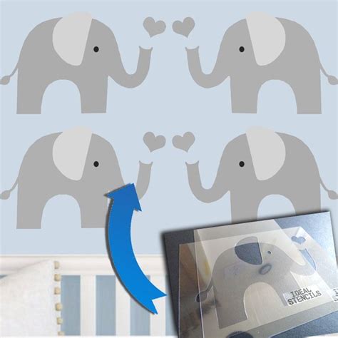 Elephant nursery decor stencil - http://www.idealstencils.co.uk/cute ...