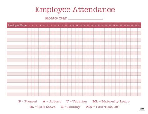 Free Printable Attendance Sheet Template [Word, Excel, PDF], 53% OFF