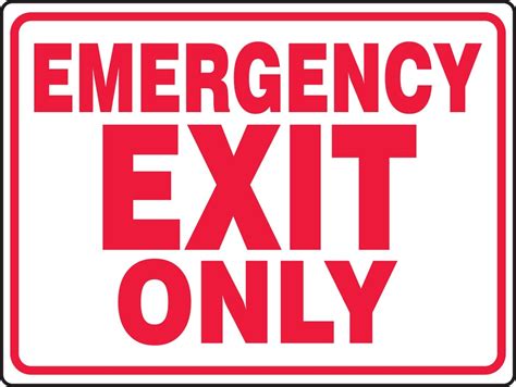 Emergency Exit Only Sign Printable