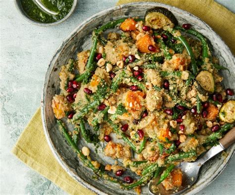 Sweet and Savoury Amaranth Salad with Cumin Roasted Veg, Pomegranate ...