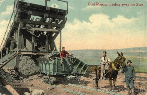 Coal Mining Hauling away the Slate Avoca, PA