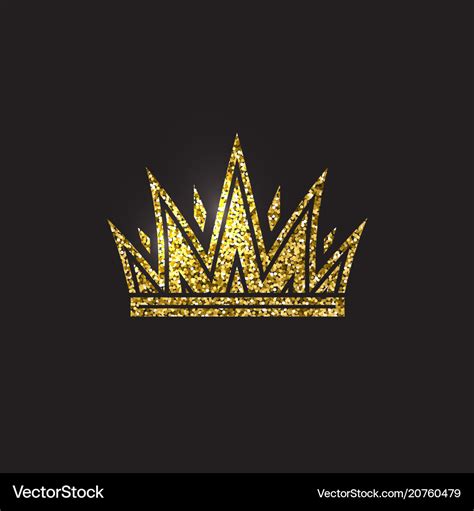 Queen crown royal gold headdress king golden Vector Image