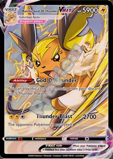 Pokemon Raichu Mega Evolution Card