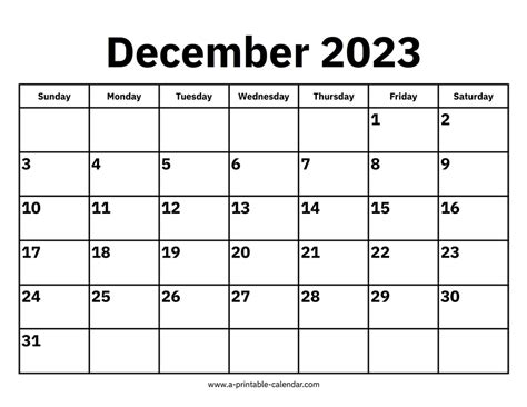 December 2023 Calendar Printable Free – Get Calendar 2023 Update