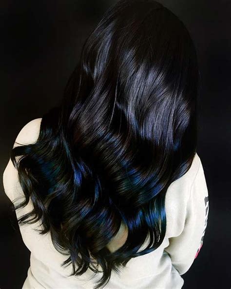 23 Beautiful Blue Black Hair Color Ideas to Copy