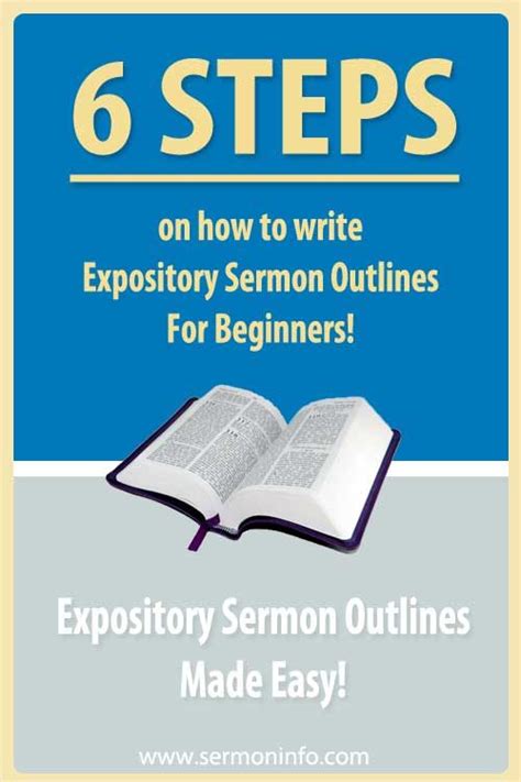 How To Write Expository Sermon Outlines For Beginners | Sermons ...