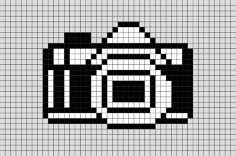 Camera Pixel Art | Pixel art, Pixel art grid, Tiny cross stitch