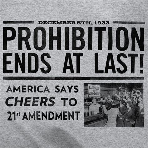 Prohibition Ends 21st Amendment Graphic T-Shirt - Liberty Maniacs