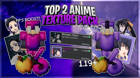 Top 2 Anime Texture Pack Untuk PvP || Support MCPE 1.19+ Terbaru - YouTube