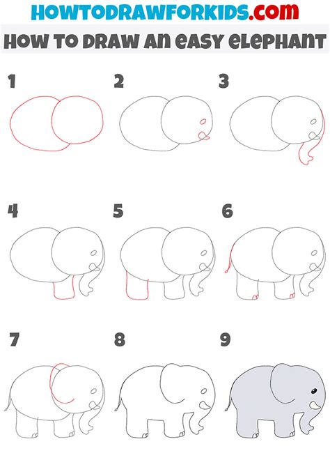 How to Draw an Easy Elephant - Easy Drawing Tutorial For Kids