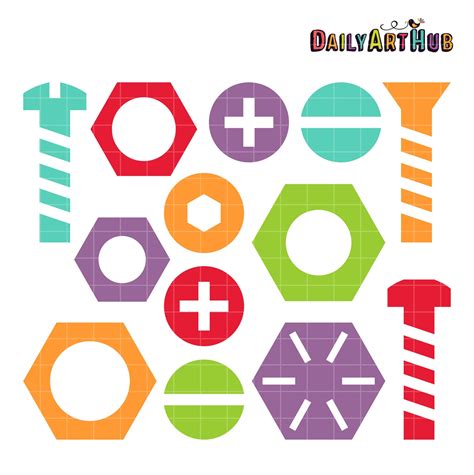 Nuts And Bolts Clip Art Set – Daily Art Hub // Graphics, Alphabets & SVG