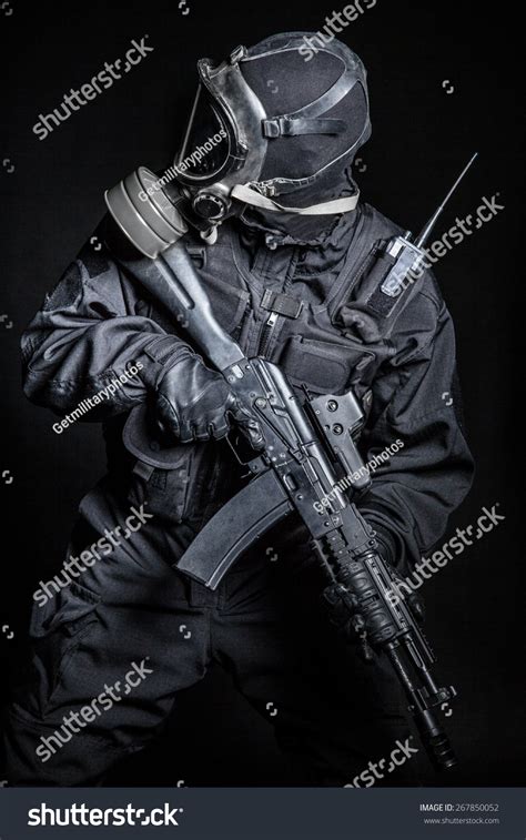 Russian Special Forces Operator Black Uniform Stock Photo 267850052 ...