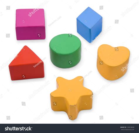 Wooden Blocks Different Primary Shapes Colors Stock Photo 120018658 ...