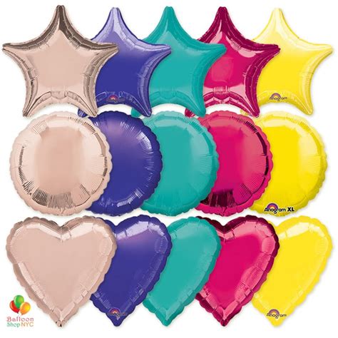 Express Order Solid Colors Mylar Shapes Balloons Delivery New York City