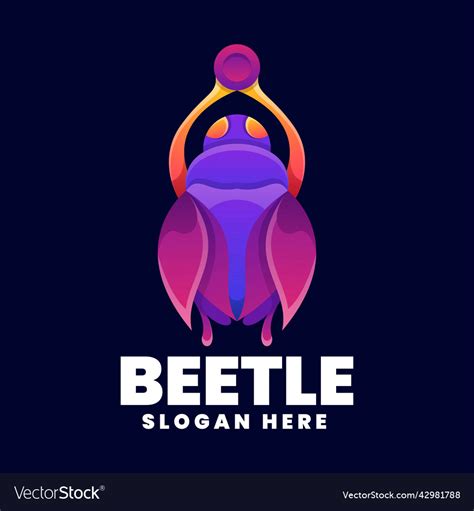 Logo beetle gradient colorful style Royalty Free Vector