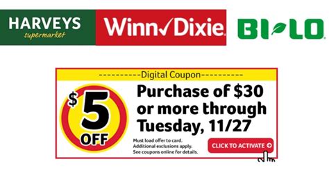 $5 off $30 Purchase at Bi-Lo, Winn Dixie & Harveys! :: Southern Savers