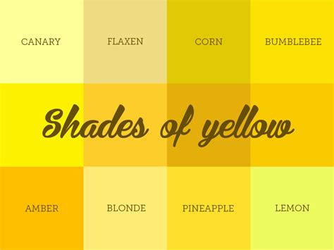 Describing 11 Commonly Used Shades of Yellow