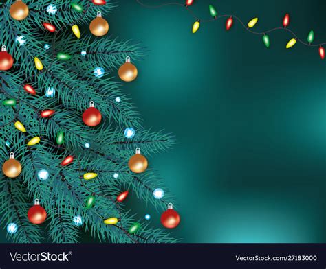 Christmas background with xmas tree and garland Vector Image