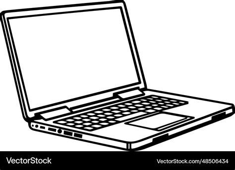 Black and white of laptop Royalty Free Vector Image