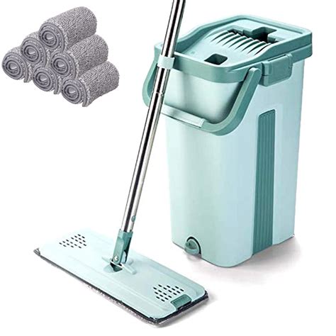 Microfiber Floor Mop and Bucket System Self Wash & Dry Mop For Hardwood ...