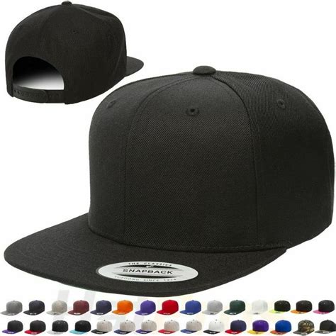 Yupoong Classic Snapback Baseball Cap Plain Blank Snap Back Hat 6089 M ...