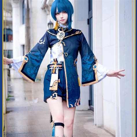 Anime Game Genshin Impact XingQiu Cosplay Costume Xing Qiu Outfit Shoes ...