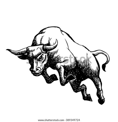 Freehand Sketch Illustration Charging Bull Doodle 库存矢量图（免版税）389349724 ...